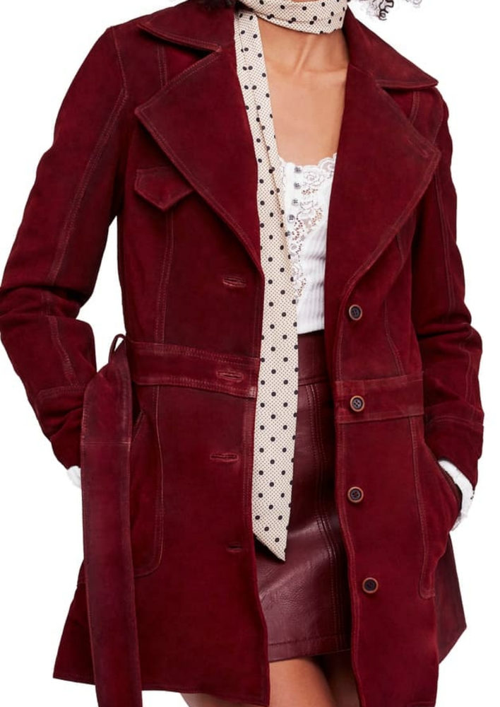 NWT Free People We The Free Agent 99 Suede Peacoat